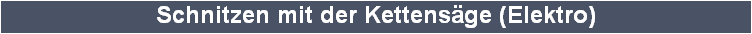 Schnitzen mit der Kettensge (Elektro)